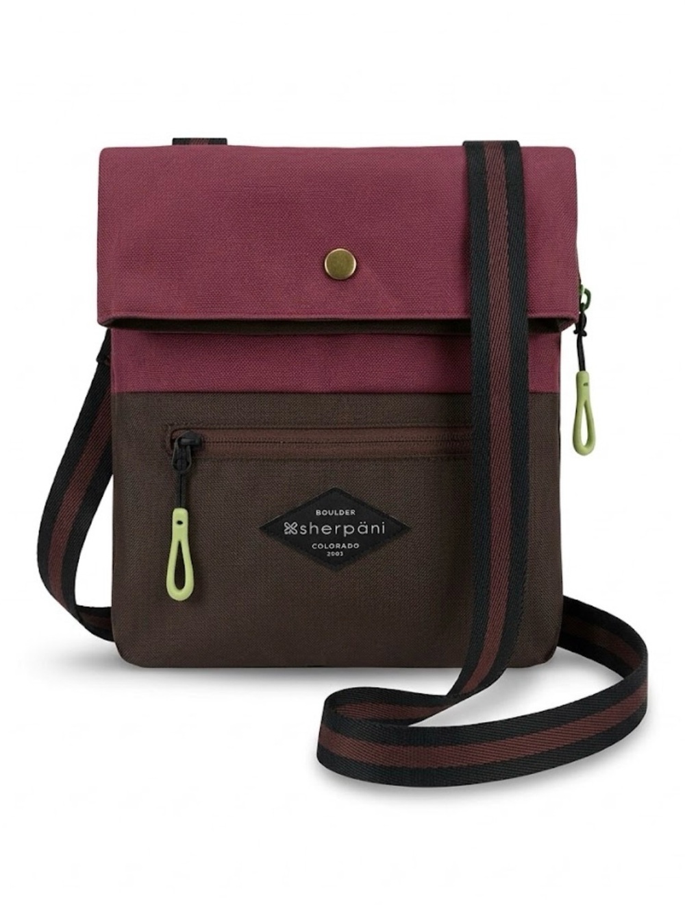 Sherpani Sola Colorblock Crossbody Bag Burgundy & Brown